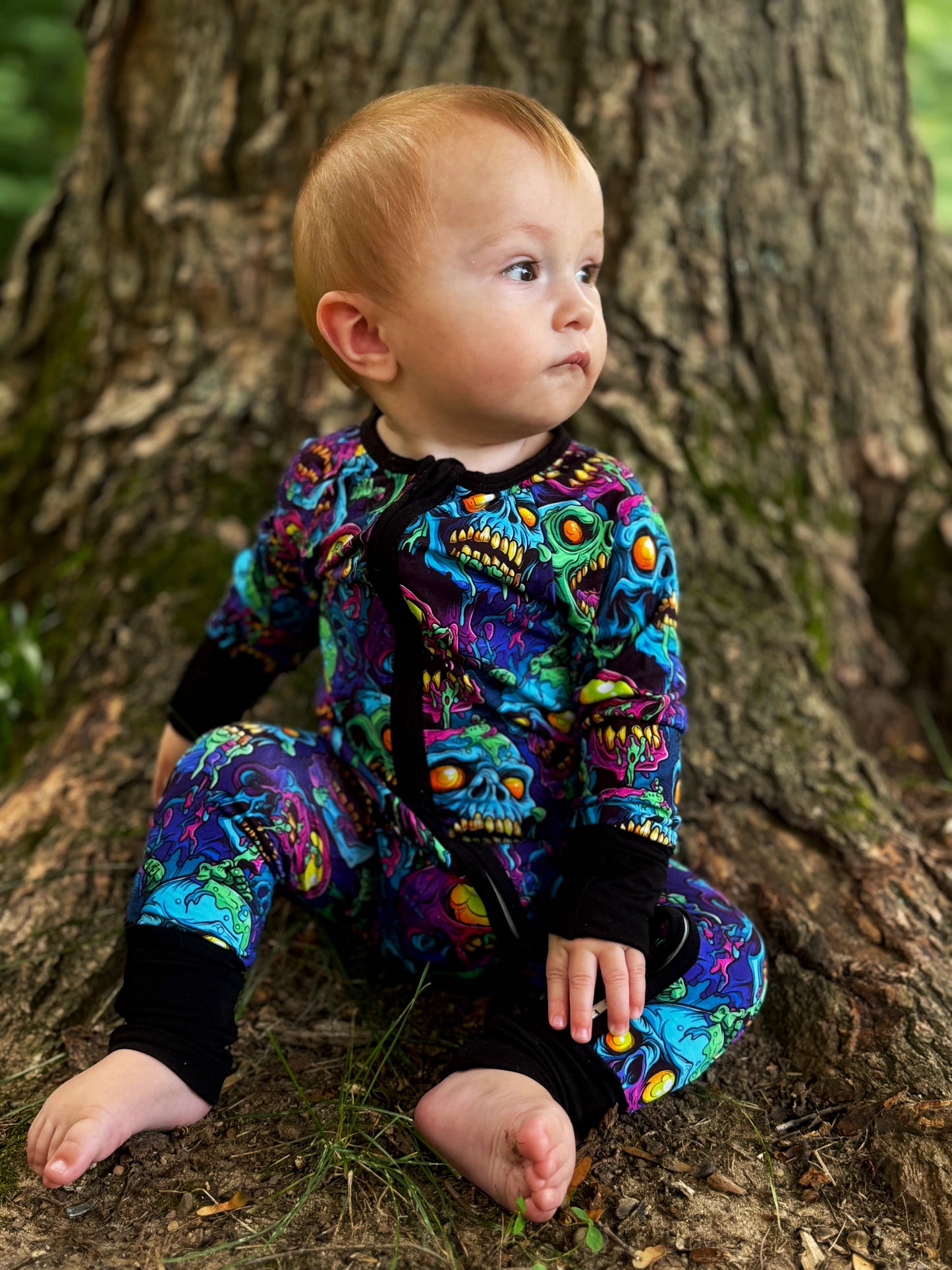 Neon Zombie Convertible Zippered Romper